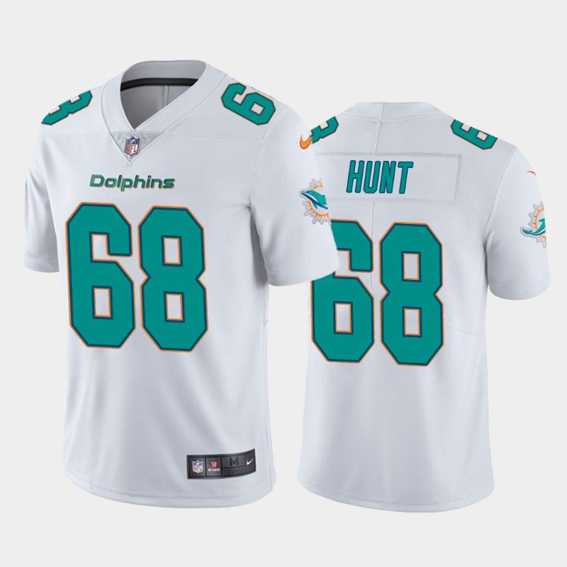 Men Miami Dolphins 68 Robert Hunt Nike White Alternate Limited NFL Jersey